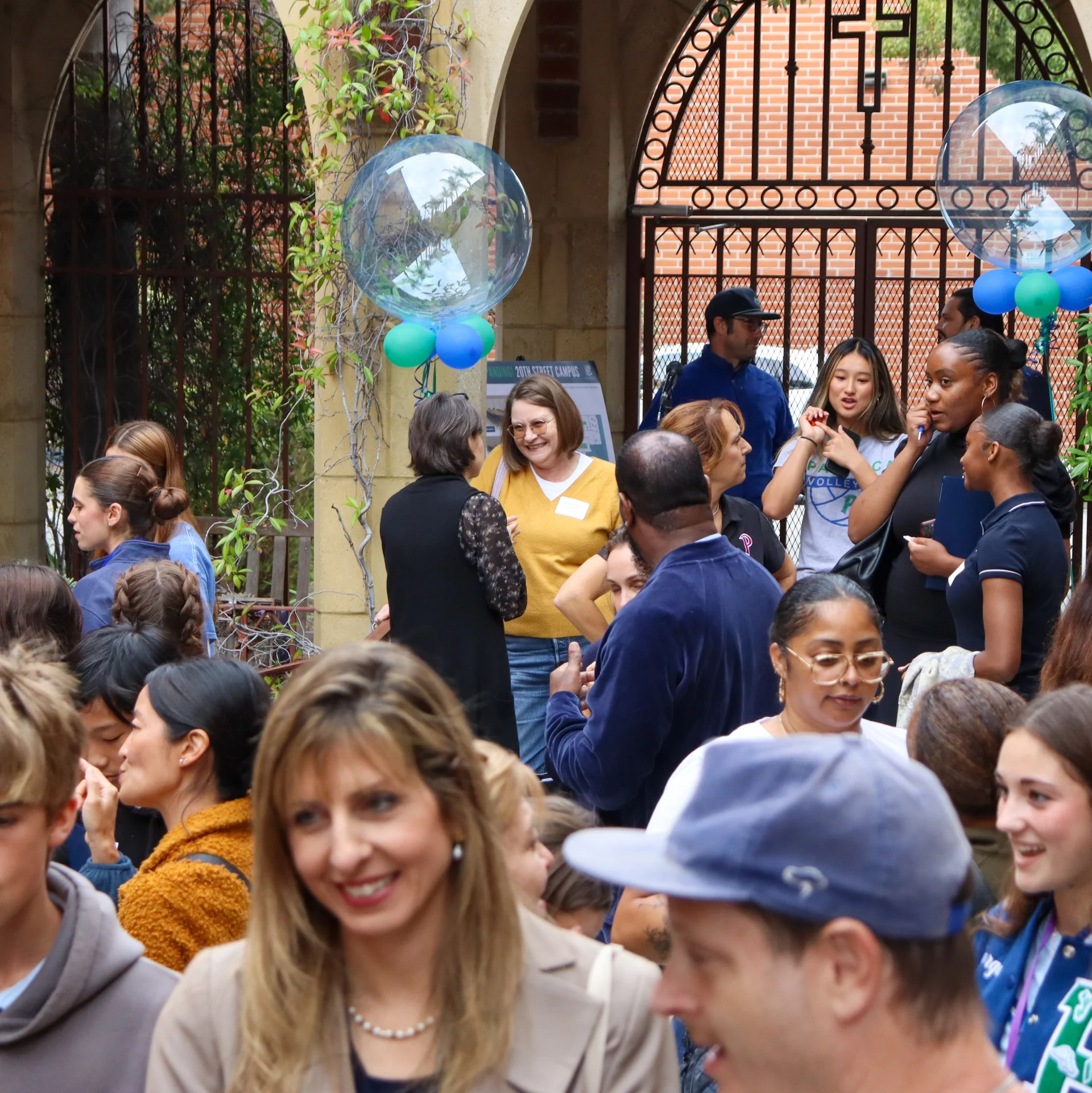 Families connecting at Admissions Event